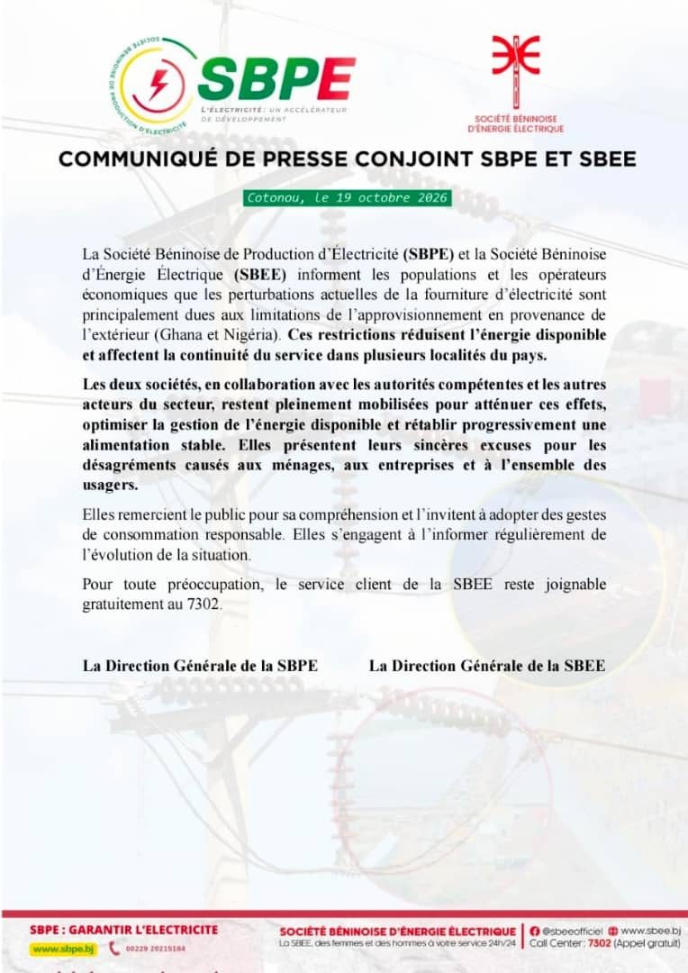 Bénin : le Ghana et le Nigeria à l’origine des perturbations électriques